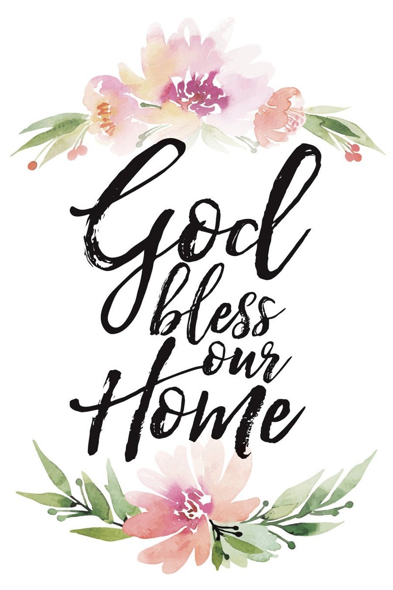 DEXSA God Bless Our Home Wood Plaque with Inspiring Quotes 6"x9" - Elegant Frame Wall & Tabletop Decoration | Easel & Hanging Hook | Christian Family Religious Home Decor Saying | Made in the USA - Image 1